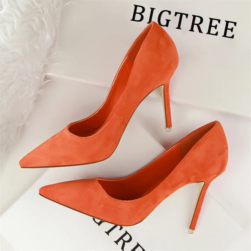 Women's Pointed-Toe Stiletto Heels – Slip-On High Heel Pumps