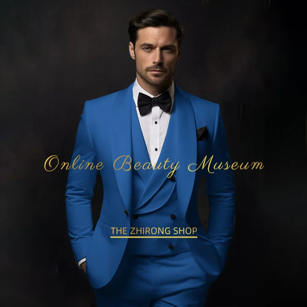 Elegant Ivory Tuxedo Suit for Men 3 piece set Jacket Vest Pants LADYLYS