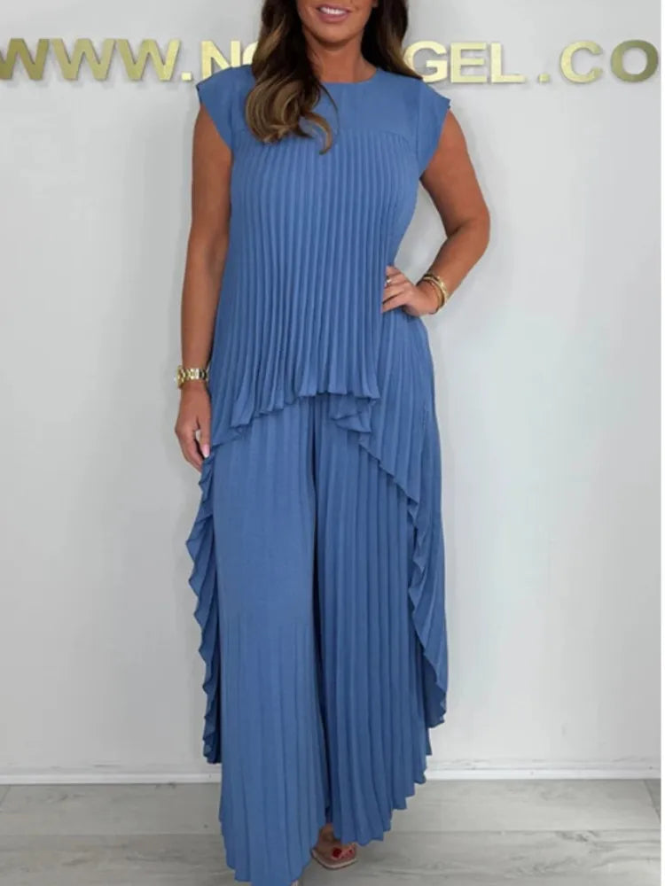 Summer Solid Casual Holiday Two Piece Sets Elegant LADYLYS