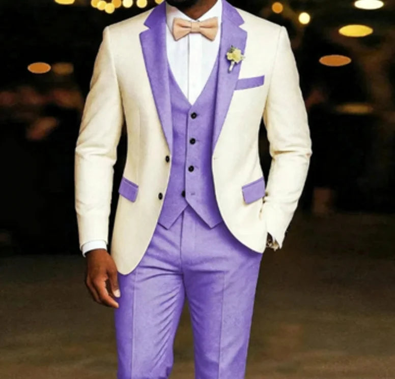 Men's 3-Piece Tuxedo Suit Set – Blazer, Vest & Trousers | Wedding & Prom