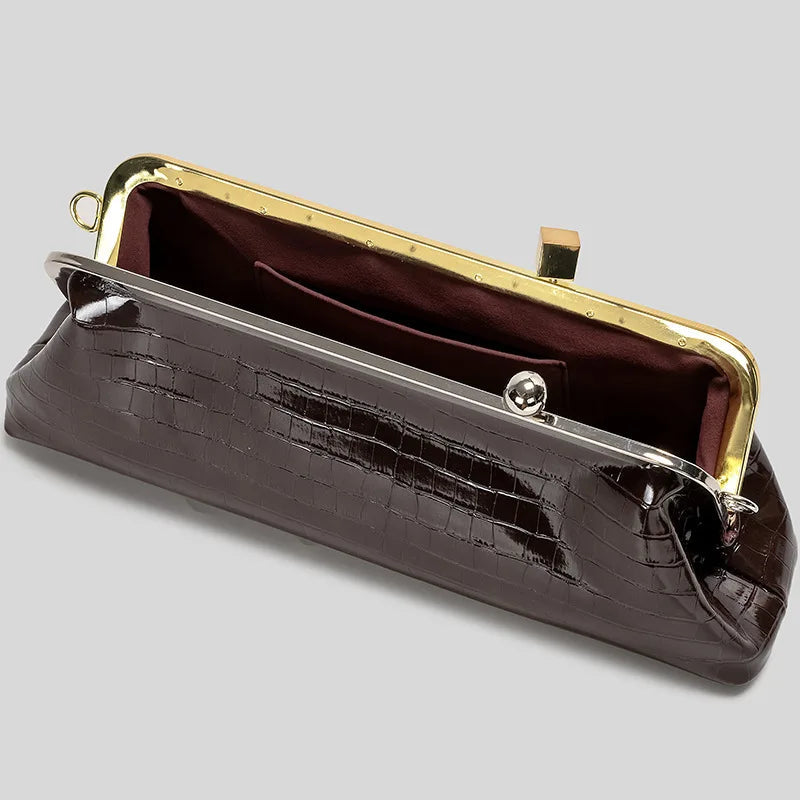 Long Clutch Luxury Designer Kiss Lock Elegant Party Purses Trend Underarm Bag LADYLYS