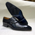 Italian-Style Handcrafted Leather Oxford Shoes – Python Pattern, Pointed Toe