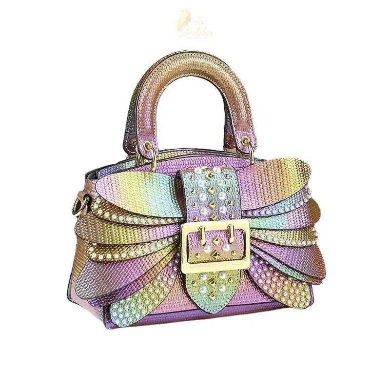 Pearl Riveted Wings Women Bag Real Leather Stylish Bag LADYLYS