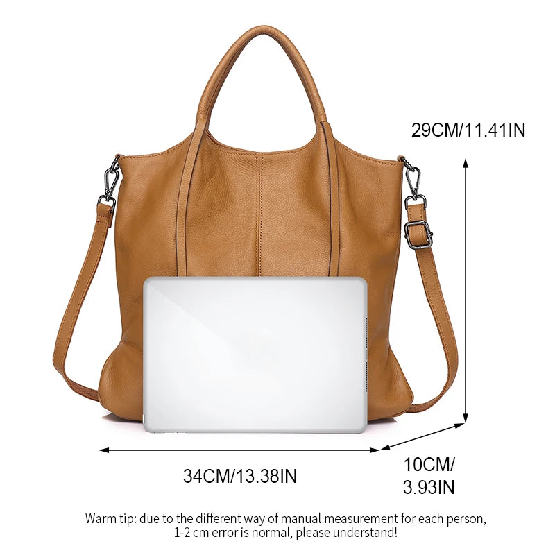 Women's Genuine Leather Tote Bag - Large