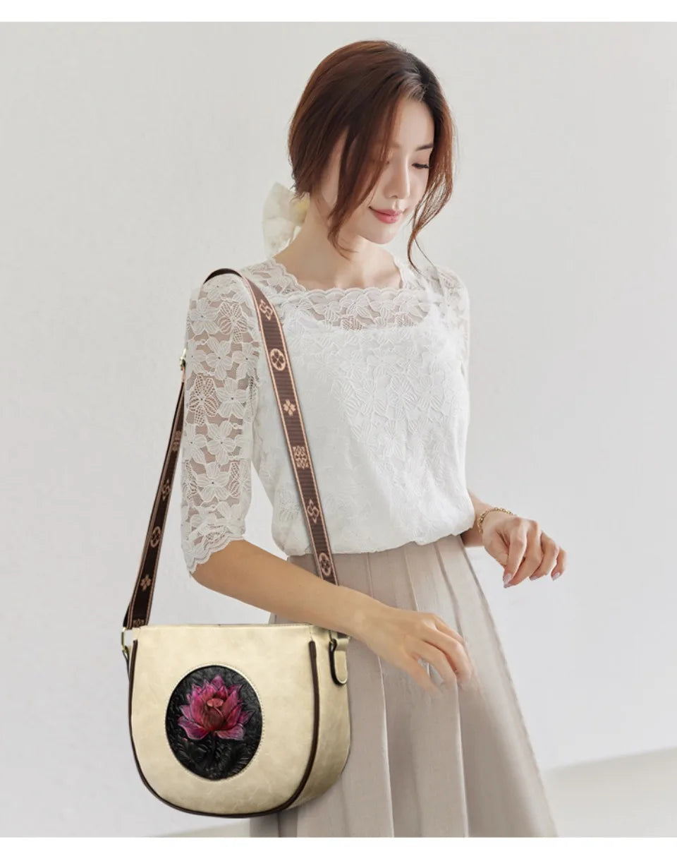 Flower Luxury Handbag Women Bags Designer Leather LADYLYS