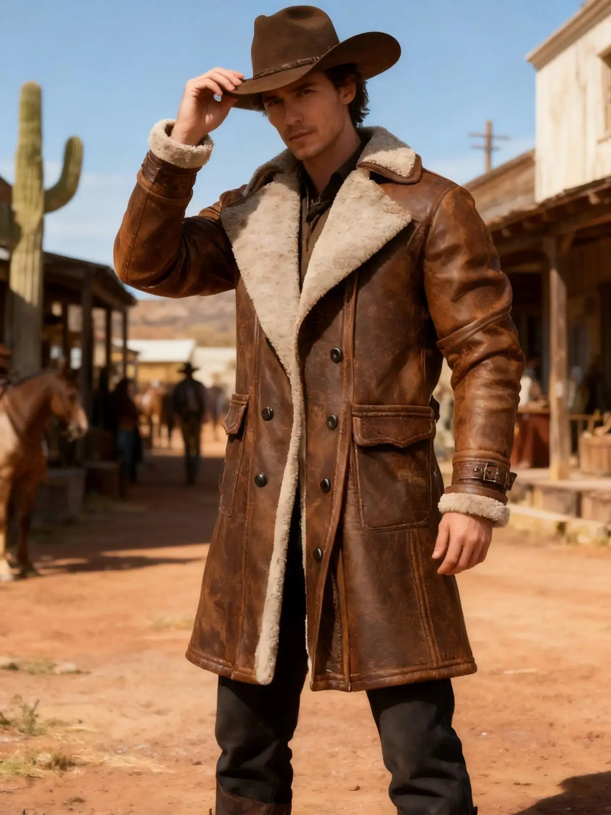 Men's Retro Mid-Length Overcoat – British Style Slim Lapel Jacket