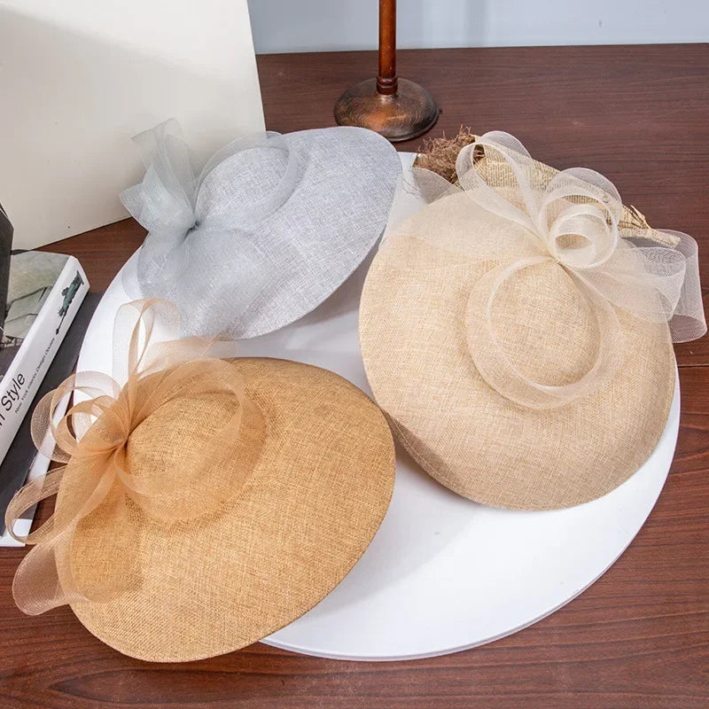 French Wide-Brim - Vintage Bow Women's Tea Party Elegant, Light Luxury Niche Hat LADYLYS