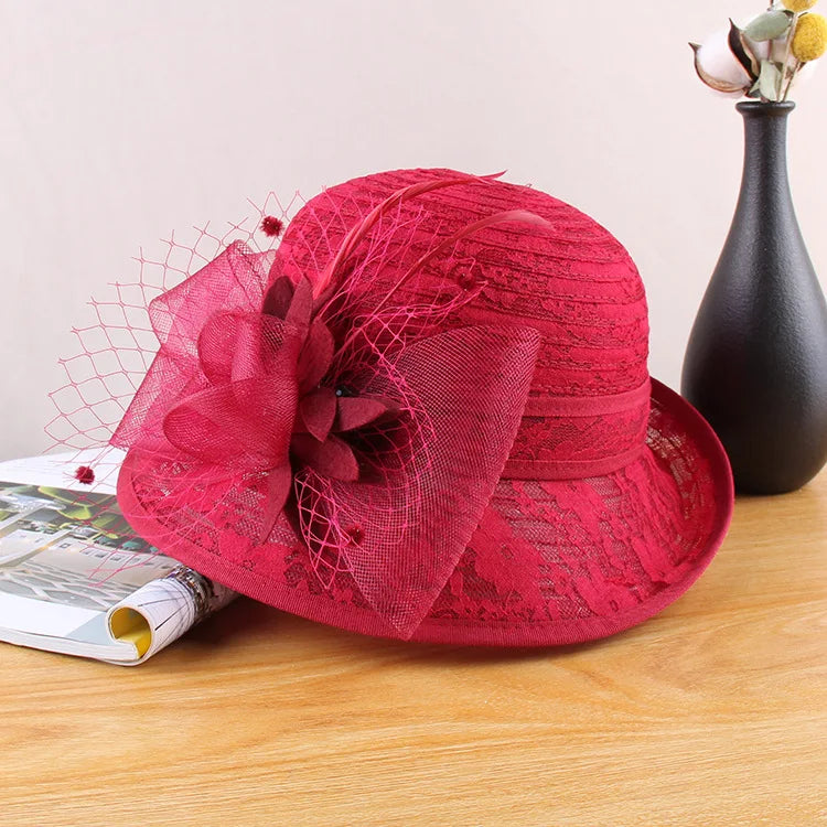 Lace Fedora Hat Women - Roll Brim Sun Hat