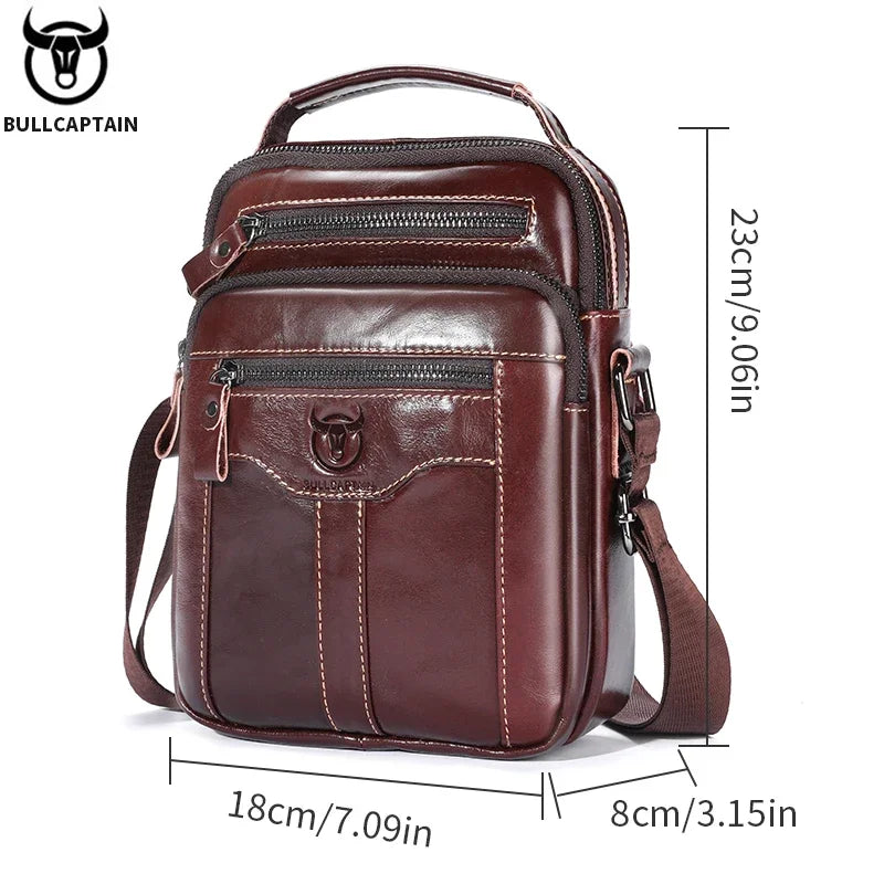 Genuine Leather Shoulder Crossbody Bag Business 7.9-inch Tablet Bag Multifunctional LADYLYS