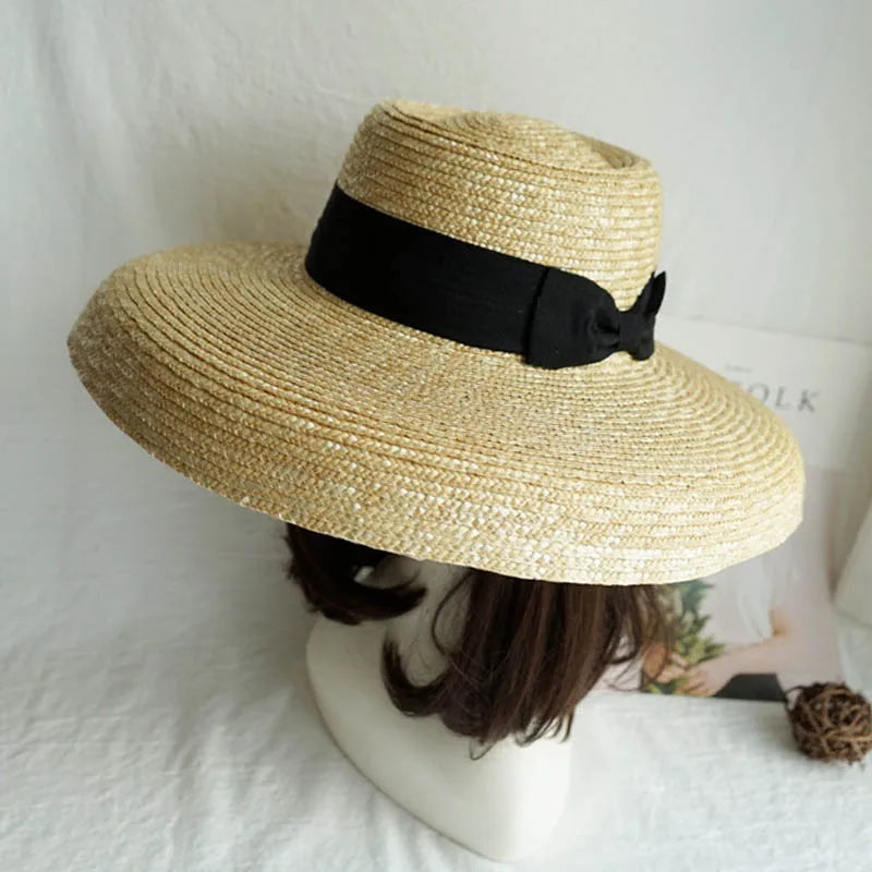Designer Summer Hat 15cm Big Brim Straw Hat Women Sun Beach Hat Lampshade Hat Wedding Hat For Bridesmaid LADYLYS