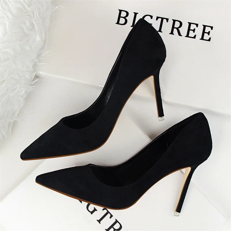 Women's Pointed-Toe Stiletto Heels – Slip-On High Heel Pumps