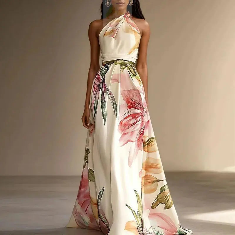 Vestido Sexy Bohemian Beach Holiday Dress Woman Elegant Floral Print LADYLYS