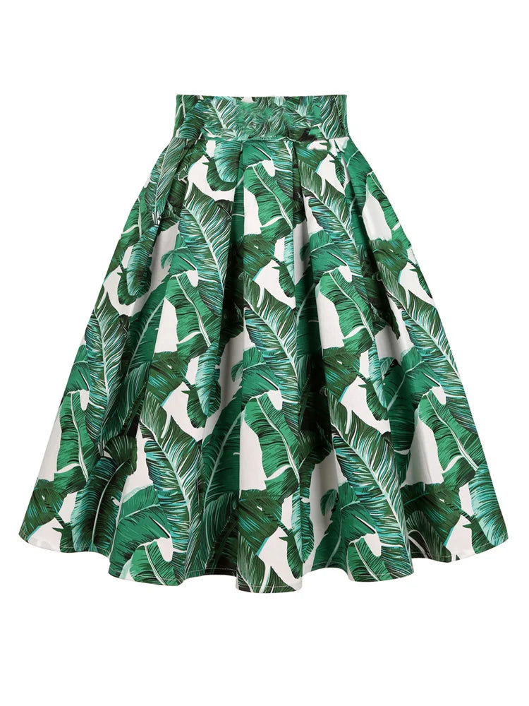50s Vintage Floral Pleated Skirts Punk Y2K Cotton Rockabilly LADYLYS
