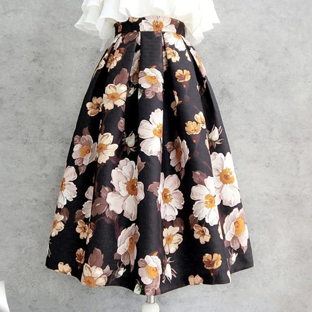 Floral foreign style long  four seasons wear skirt retro autumn LADYLYS