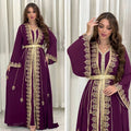 Robe brodée pour femme musulmane, ensemble 2 pièces, tenue de soirée, style ramadan Matutina-Chic