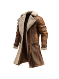 Men's Retro Mid-Length Overcoat – British Style Slim Lapel Jacket