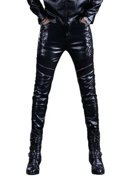 Men's Faux Leather Pencil Pants