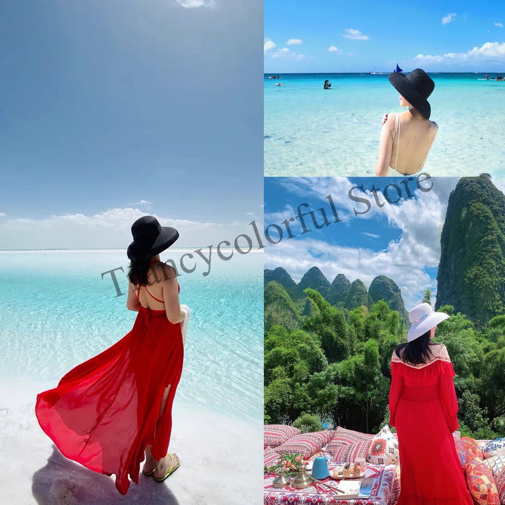 Summer Hepburn Style Vintage Design Big Eaves Straw Hat LADYLYS