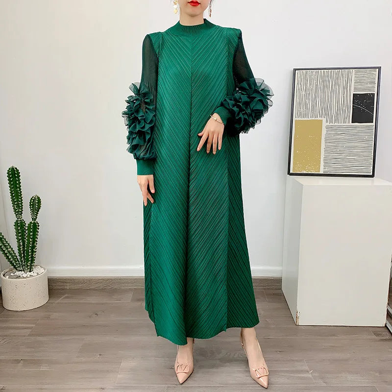 Elegant Evening Party Dresses Classic Long Sleeve Plate Flower LADYLYS