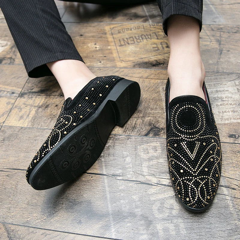 Loafers Shoes Men Pointed Suede Comfortable Casual Trendy Gentleman Leather LADYLYS