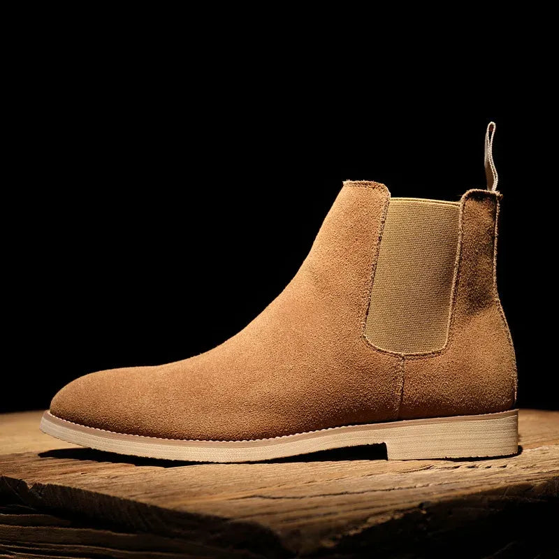 Men's Suede Chelsea Boots with Pointed Toe
