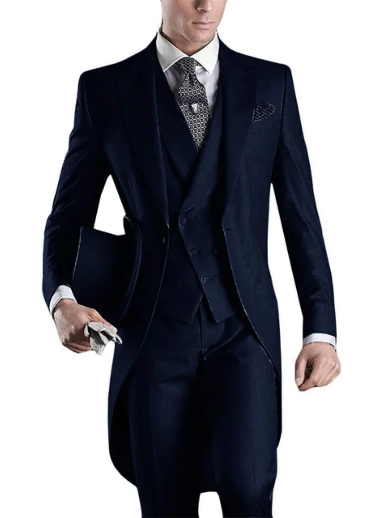 Men's 3-Piece Tuxedo Suit – Peak Lapel, 1-Button | Wedding & Formal