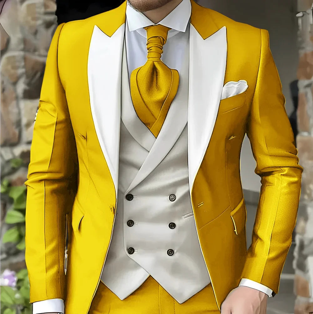 Elegant Peak Lapel Tuxedo 3-Piece Suit LADYLYS