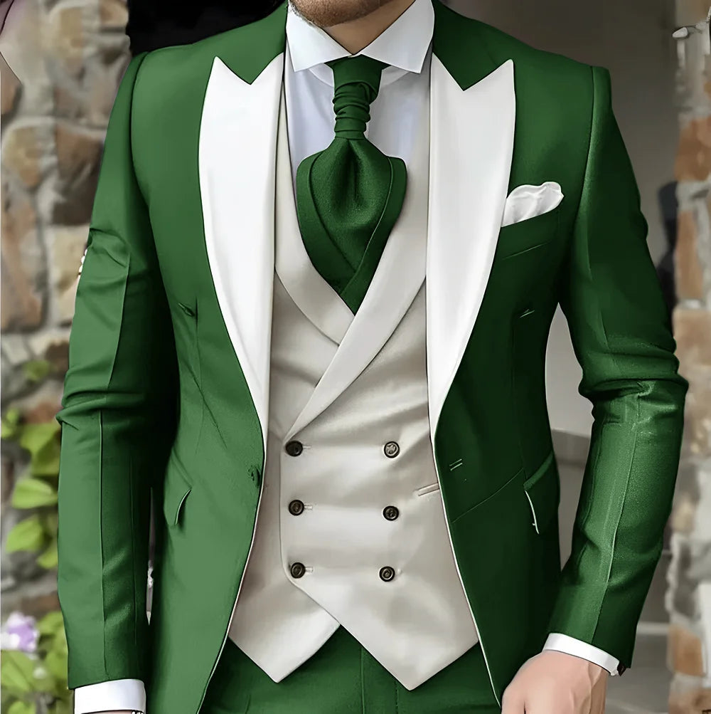 Elegant Peak Lapel Tuxedo 3-Piece Suit LADYLYS