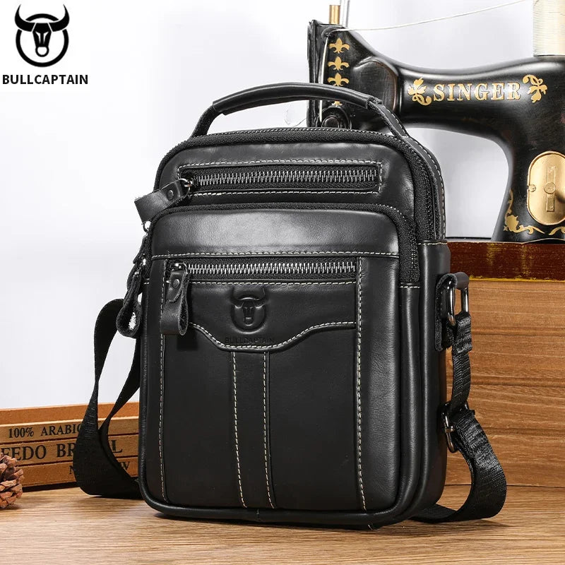Genuine Leather Shoulder Crossbody Bag Business 7.9-inch Tablet Bag Multifunctional LADYLYS
