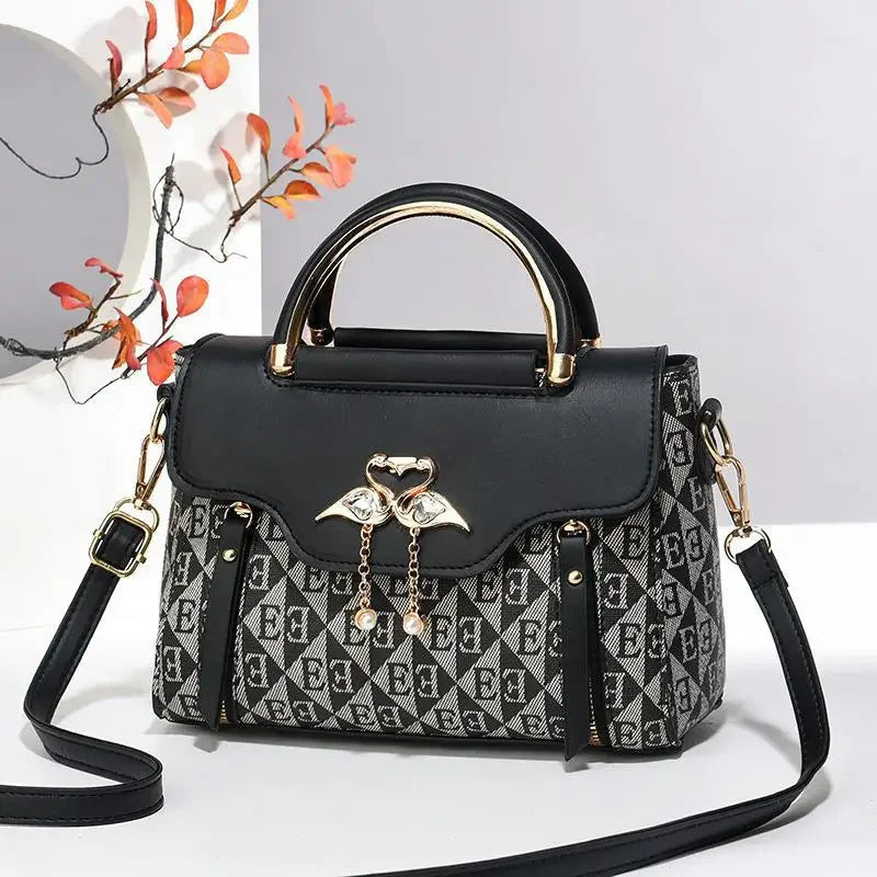 Ladies' handbag trend embossed plain style versatile LADYLYS