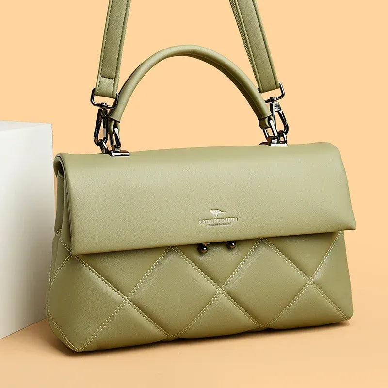 Women's Soft PU Crossbody Bag with Multiple Pockets