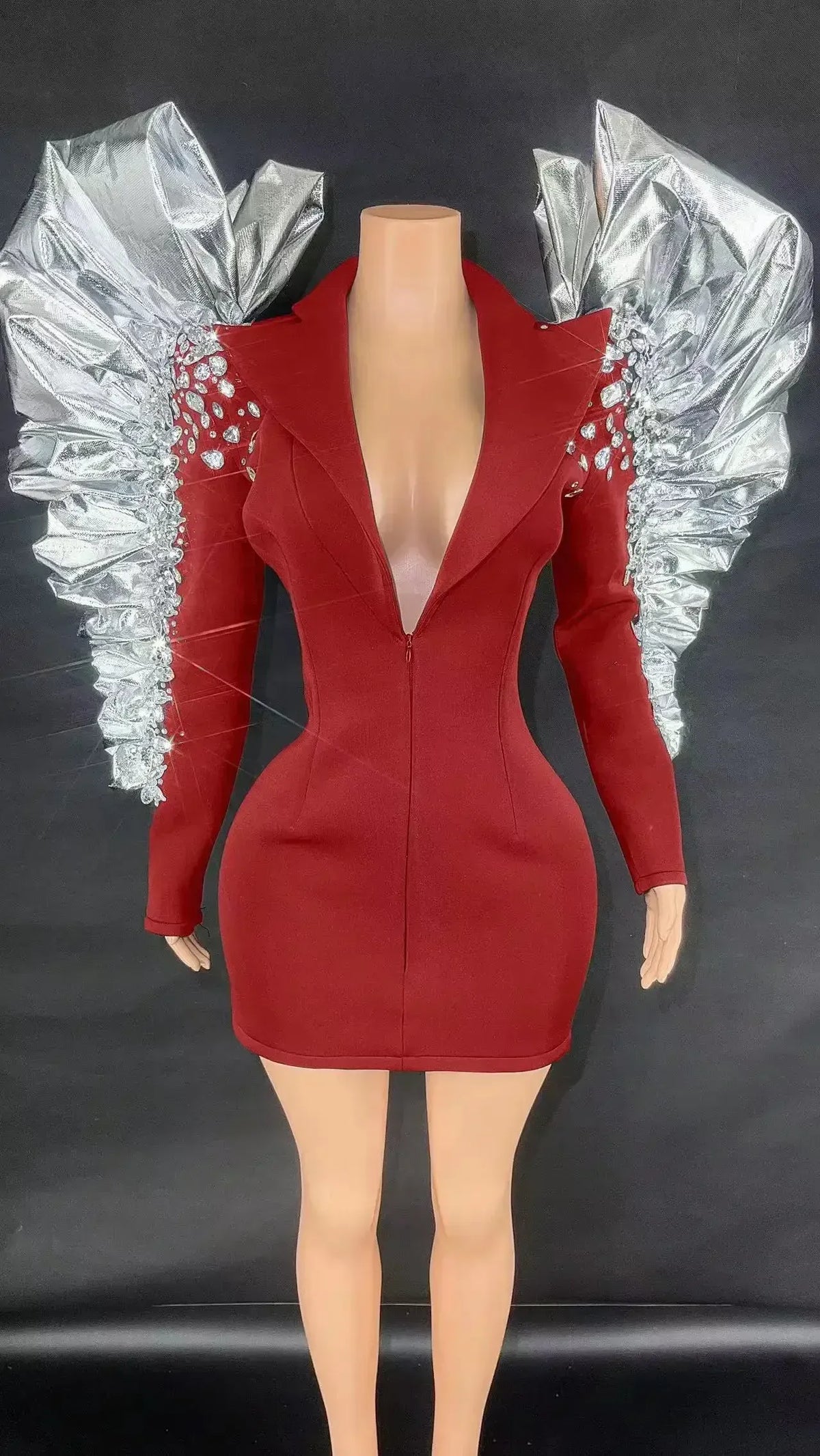 Women's Rhinestone Fringe Blazer-Style Mini Dress