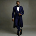 Luxury Long Blazer 3-Piece Men's Tuxedo – Formal Wedding & Business Suit