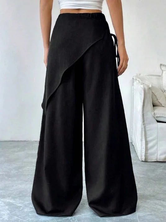 Women's Asymmetrical High-Waist Wide-Leg Pants