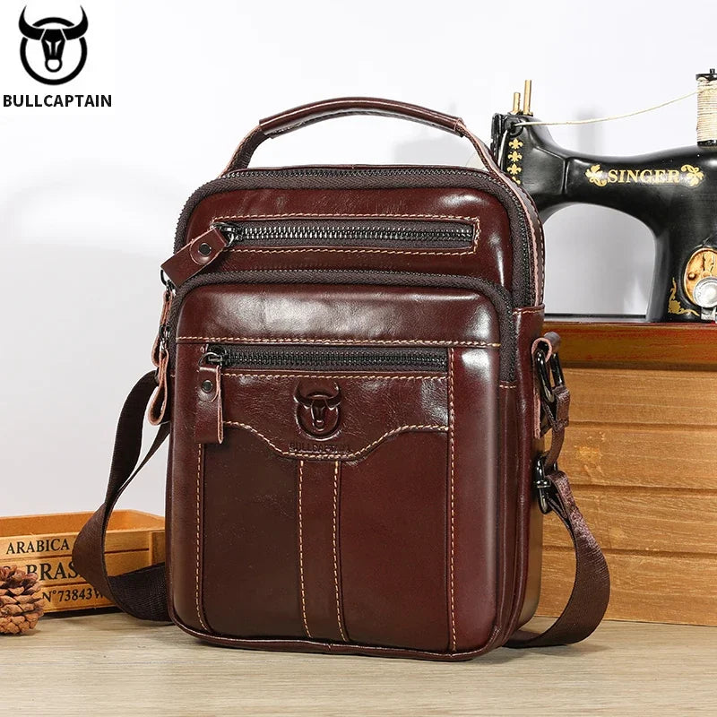 Genuine Leather Shoulder Crossbody Bag Business 7.9-inch Tablet Bag Multifunctional LADYLYS
