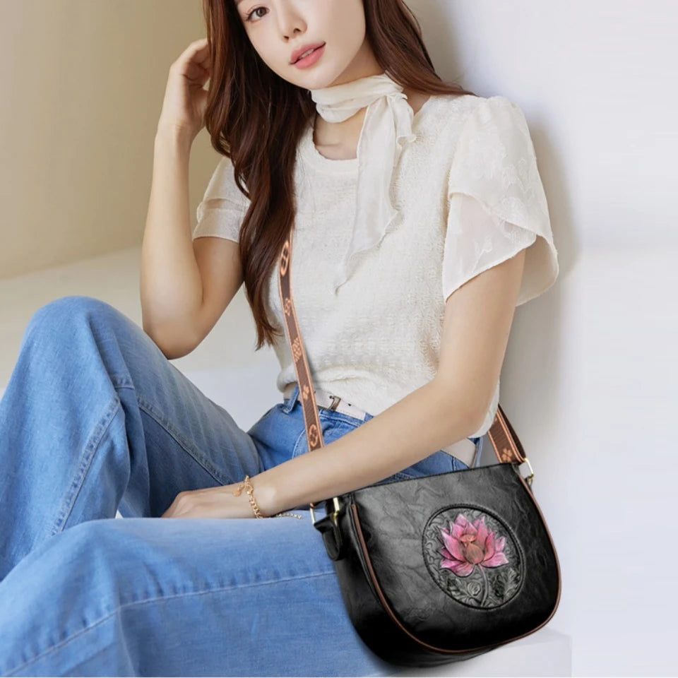 Flower Luxury Handbag Women Bags Designer Leather LADYLYS
