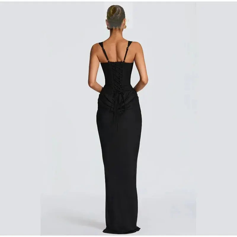 Sexy Solid Pleated Strapless Dress Lady Chic Off-shoulder Backless LADYLYS