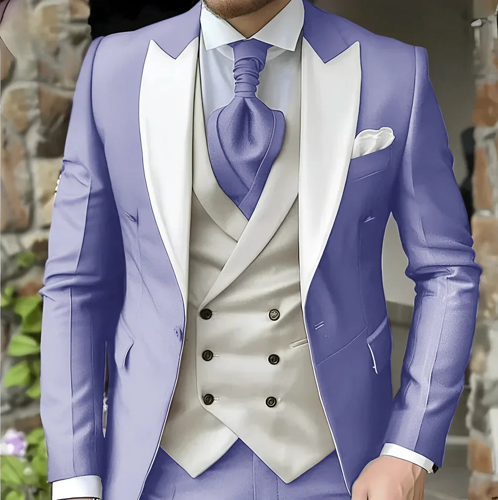 Elegant Peak Lapel Tuxedo 3-Piece Suit LADYLYS