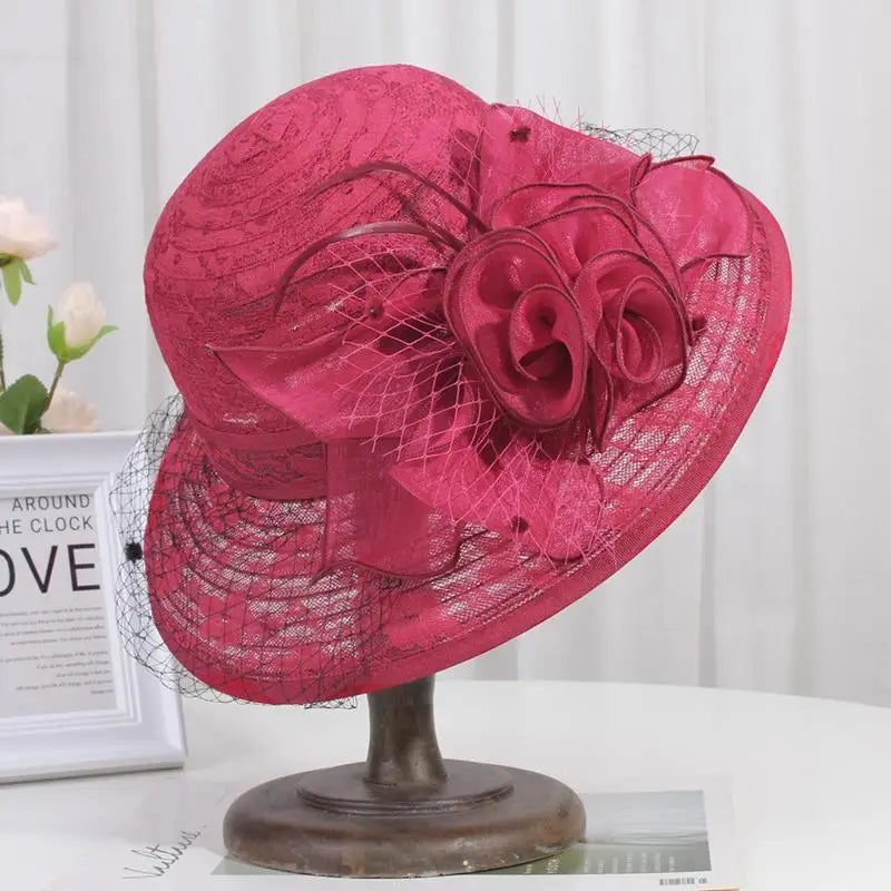 Fahsion Sun Big Brim Vintage Lace Flower Pot French Hat LADYLYS
