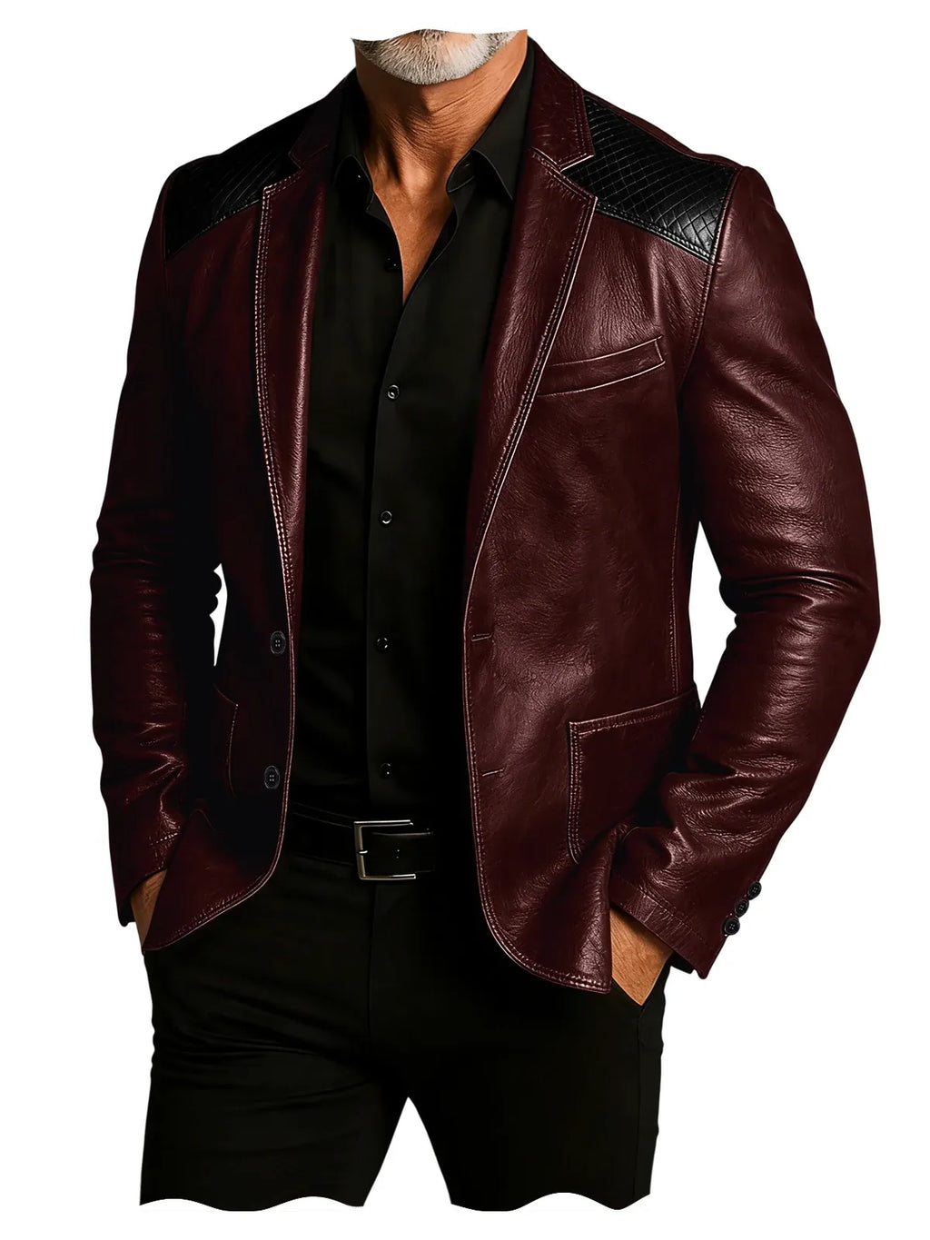 Men's Croc-Embossed Faux Leather Slim-Fit Blazer