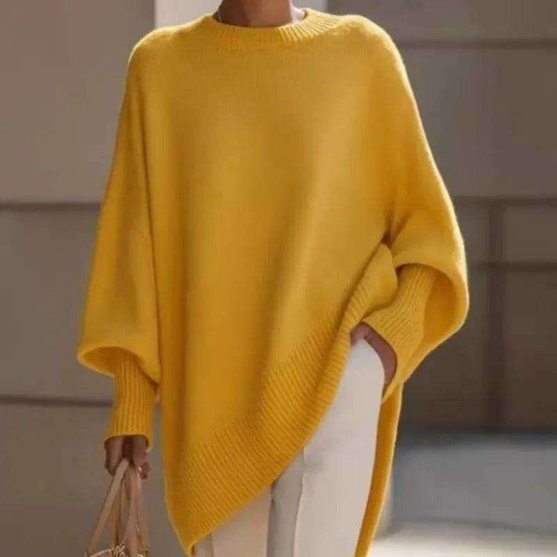 Women's Relaxed-Fit Crew Neck Knitted Sweater