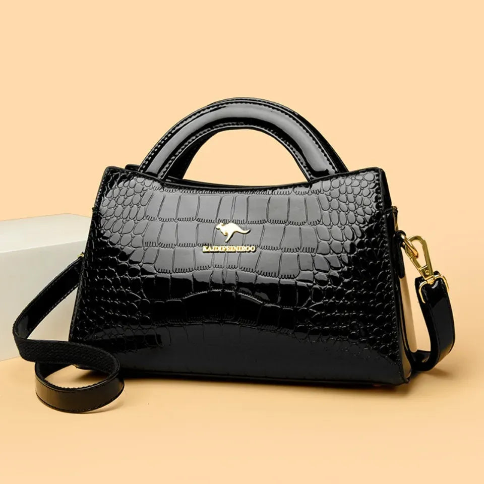 Women's Alligator-Effect PU Crossbody Bag