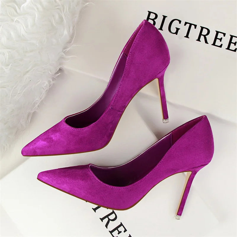 Women's Pointed-Toe Stiletto Heels – Slip-On High Heel Pumps