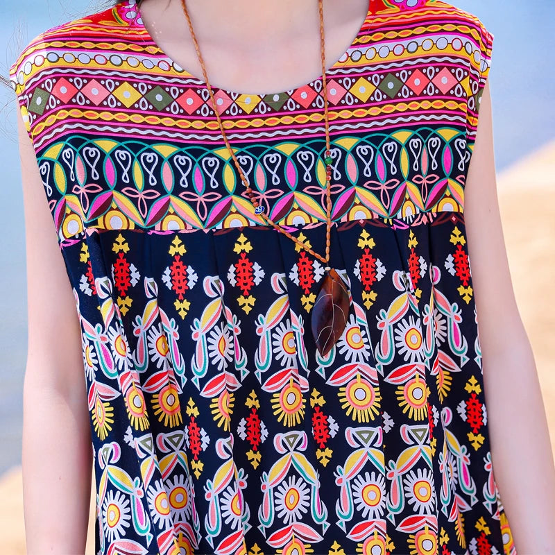 Casual Female Elegant  Print Knee-length 0-neck Floral Dress LADYLYS