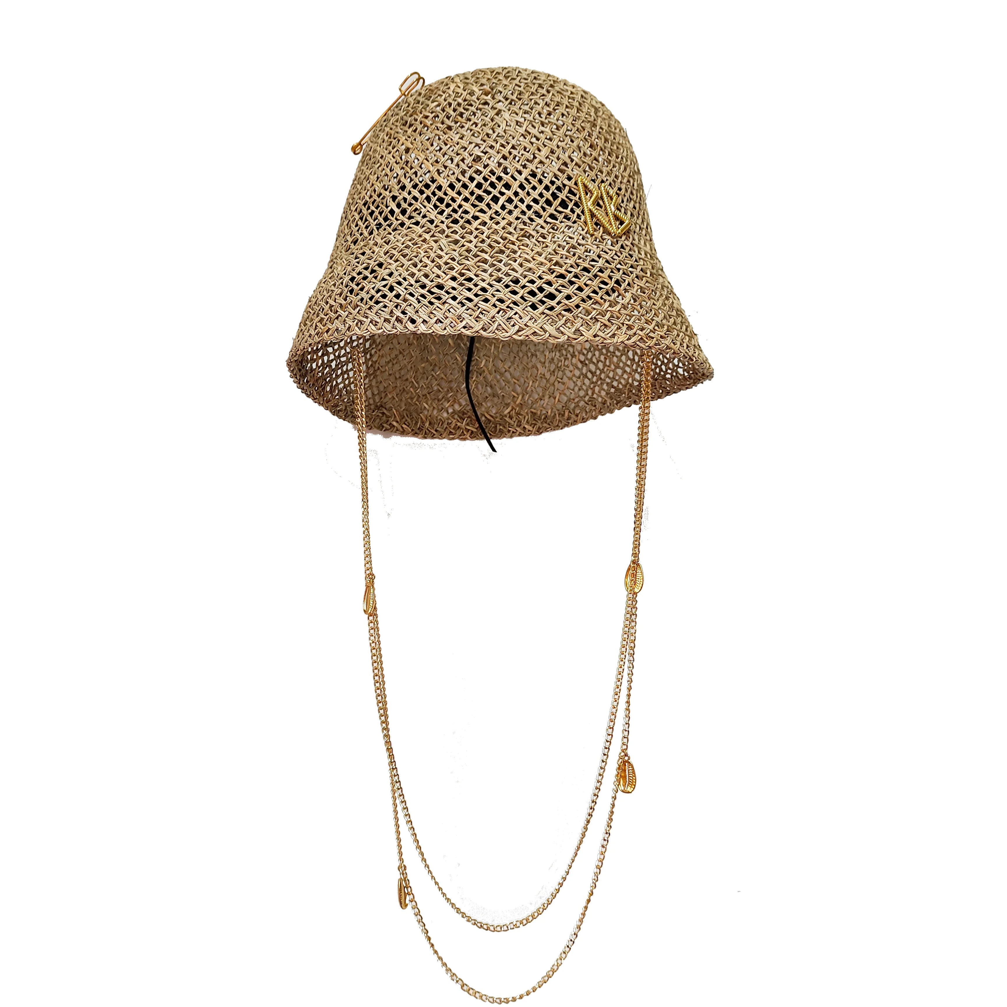 Red edging 2026 Sun Hats Hepburn hat Shiny Straw Hat European American  Braided Female Sunshade  chapeau femme LADYLYS