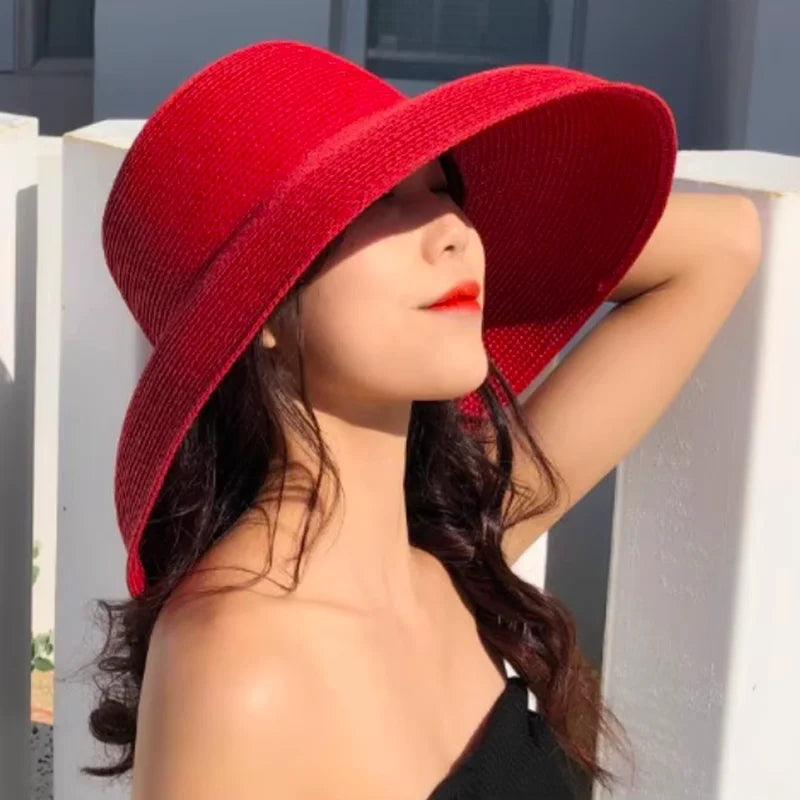Summer Hepburn Style Vintage Design Big Eaves Straw Hat LADYLYS