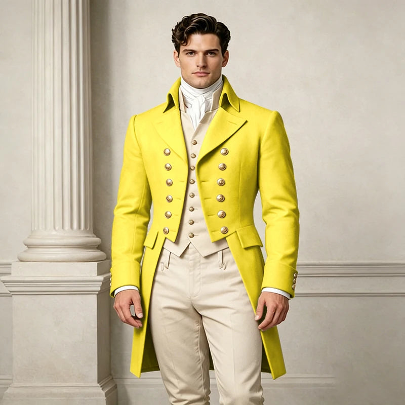 Men's Slim-Fit Double-Breasted Three-Piece Suit