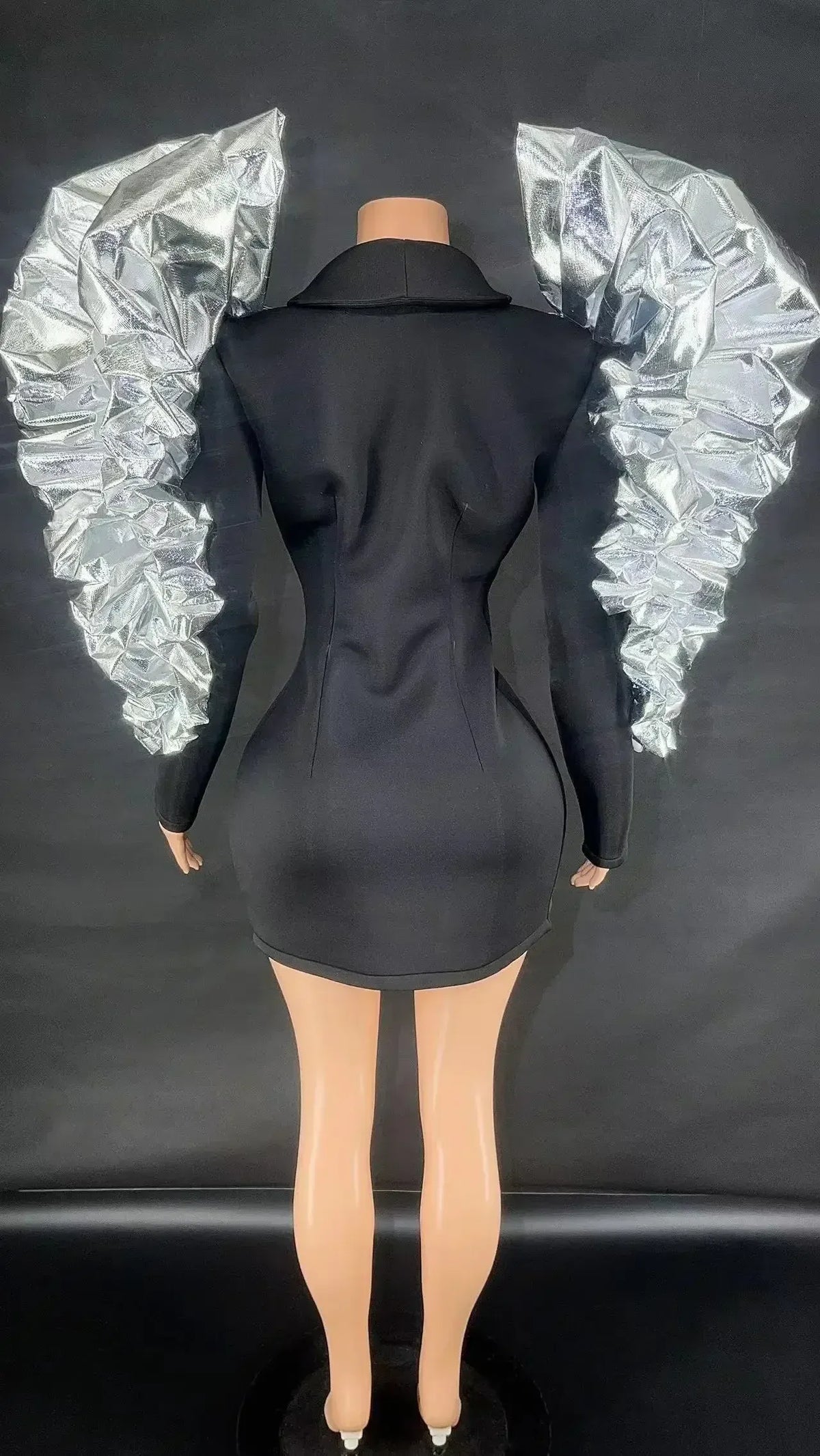 Women's Rhinestone Fringe Blazer-Style Mini Dress