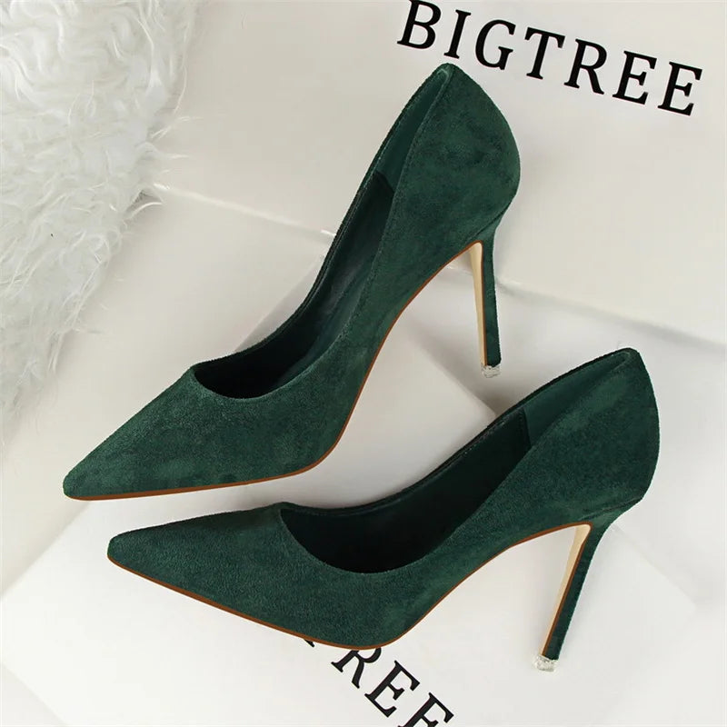 Women's Pointed-Toe Stiletto Heels – Slip-On High Heel Pumps