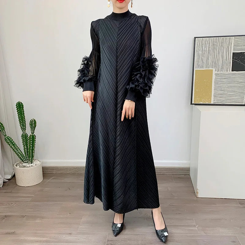 Elegant Evening Party Dresses Classic Long Sleeve Plate Flower LADYLYS